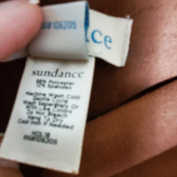 Sundance Catalog Pants Leggings  Faux Suede Ankle Zip Brown Size 10 - Picture 4 of 12